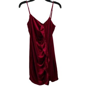 Devlin Dress Pink Velvet Ruffle‎ Mini Dress Y2K Prom Night Out Size 6 New